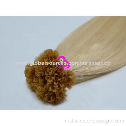 20-inch Blond Color Straight V-Tip Hair Extensions